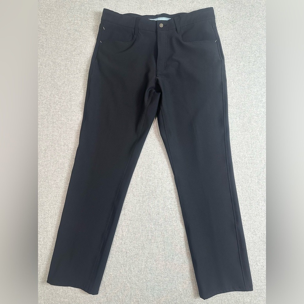 FootJoy Athletic Fit Golf Pants Wicking Performance Black Flat Mens Size 34 x 32